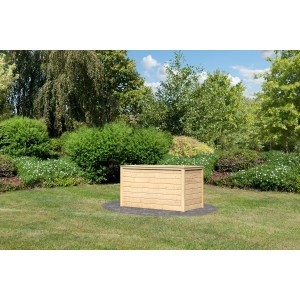 Aiuola rialzata Karibu, misura 2, finitura naturale, 159x75 cm, in giardino. Aiuola rialzata in legno con capacità 835 l.