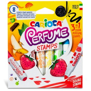 Carioca Fasermaler Perfume Stamps, 8 Stk. Duftende Stifte mit Stempelspitze für kreativen Malspaß.