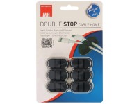 Fissacavi Double-Stop autoadesivo Nero 6 pz.