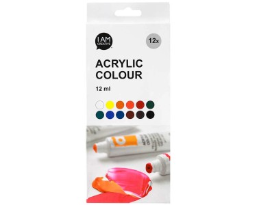 5 tubetti di pittura acrilica nei colori primari