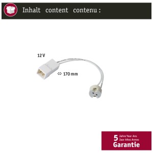 Douille universelle avec connecteur pour spot encastrable G4/GX5.3/GY6.35, 12V.