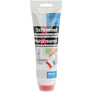 SchimmelX pittura di ritocco, tubo da 250ml con pennello integrato per pareti bianche.