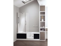 Wannenverkleidung Duo 4 Nischenausführung 160 Glas Schwarz (HxB) 40 x 75 cm