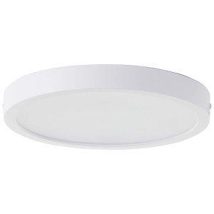 Plafonnier LED rond blanc Varano, diamètre 27,5 cm, pour salon et salle de bain.