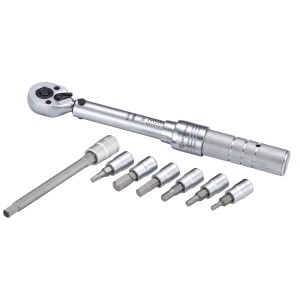 Chiave dinamometrica Birzman (3-15 Nm) con inserti e custodia per manutenzione e riparazione auto.