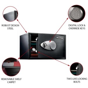 Cassaforte Master Lock X041ML con serratura digitale, volume 33,3 l, per la conservazione sicura di oggetti di valore.