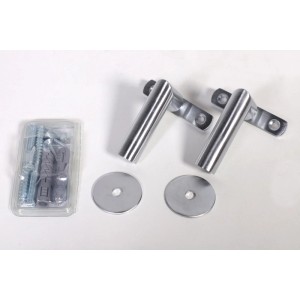 Support de main courante, chrome mat, forme en L, lot de 2, matériel de montage inclus pour rampes d'escalier.