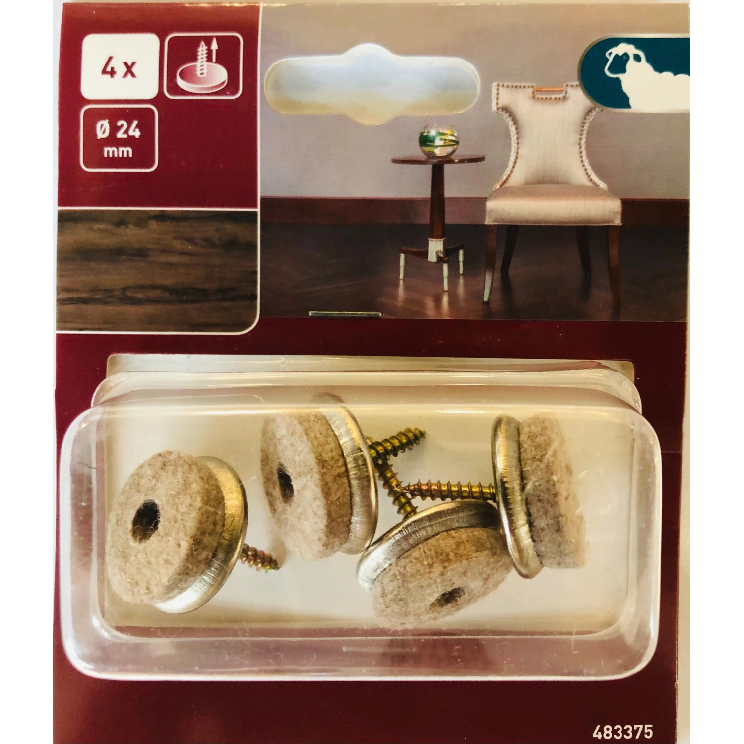 Patin pour parquet rond avec vis Ø 24 mm / 4 pcs — free download