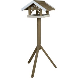 Trixie Vogelfutterhaus Natura mit Ständer, Kiefernholz, 45x28x125cm, für Wildvögel.