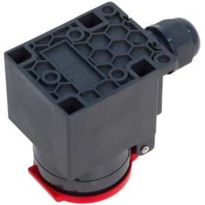 Prise en saillie Steffen T25 IP55, rouge-anthracite, pour pièces humides et extérieures.