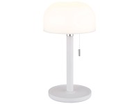 Globo LED-Akku-Tischleuchte Norman Bambus Weiss Ø 15 cm / Höhe 28 cm