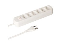 Basic Line Multipresa 6 x tipo13 con interruttore Bianco