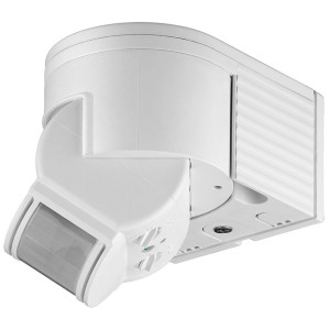 Rilevatore di movimento Goobay, rilevamento 180°, IP44, per interni ed esterni.