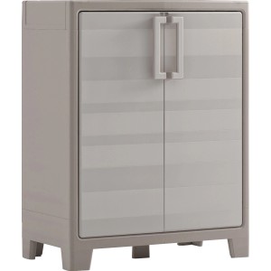 Armoire en plastique KIS Gulliver, beige sable, 80x44x100 cm, avec 2 étagères.