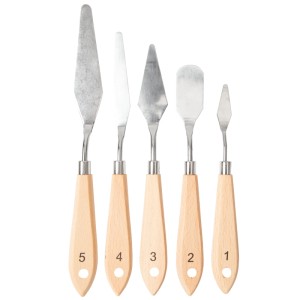 I Am Creative Malmesser-Set, 5-teilig, für Acryl- und Ölfarben. Palettenmesser aus Stahl mit Holzgriffen.