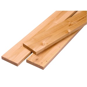 Lames de terrasse en douglas, rainurées/lisses, 2,1x12x300 cm. Bois pour la construction de terrasse.