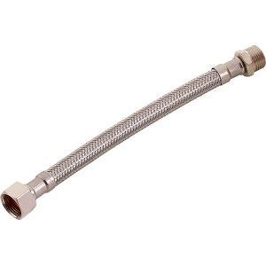 Tuyau de raccordement flexible en acier inoxydable, longueur 200 mm, pour installation d'eau potable.