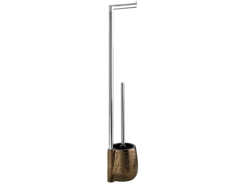 Brosse WC Marrakesh Avec Support Céramique Brillant Marron - Design Élégant WENKO