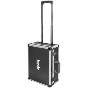 Trolley à outils KWB rempli de 175 pièces, coffre à outils roulant en aluminium avec poignée télescopique.
