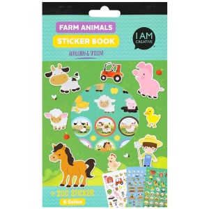 Stickerbook Ferme 6 feuilles : Autocollants colorés animaux de la ferme pour bricolage et décoration.
