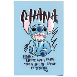 Maxiposter mit Stitch Motiv "Ohana" (61x91,5 cm), Disney Poster für Kinderzimmer.