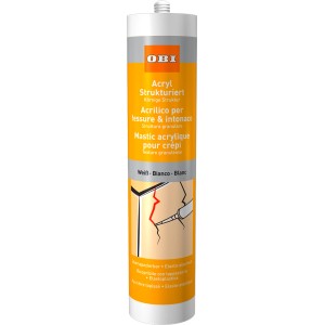 OBI acrilico strutturato, bianco, cartuccia da 310 ml per riparazioni e sigillature interne.