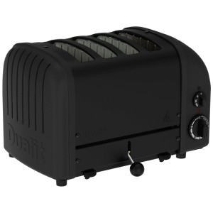 Tostapane Dualit Classic nero a 4 fette con timer e leva di espulsione.