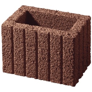 Mini blocco da piantare marrone (30x20x20 cm) con struttura scanalata per giardini e pendii.