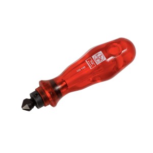 Fraise à chanfreiner manuelle LUX HSS 12 mm avec manche rouge pour ébavurer bois et métal.