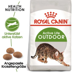 Royal Canin Outdoor cibo secco per gatti che vivono all'aperto, confezione da 2 kg.