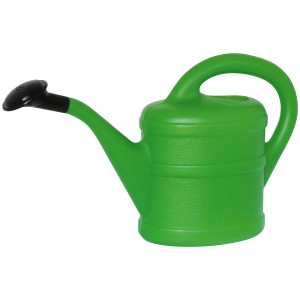 Arrosoir vert Geli (environ 1 l) avec pomme d'arrosage noire pour l'arrosage du jardin.