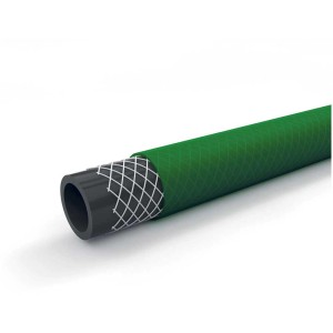 Tubo da giardino Fitt Idro Green, Ø 5/8", 50 m, con strato esterno verde e interno nero.