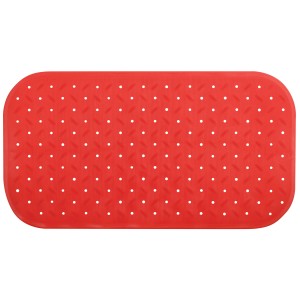 Rote MSV Badewannenmatte aus Kautschuk, 36x65 cm, mit Saugnäpfen für Rutschfestigkeit.