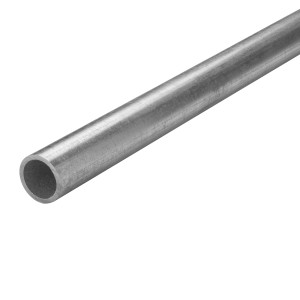 Tubo in acciaio argentato, lunghezza 200 cm, Ø 2,7 cm, zincato, per costruzione mobili.