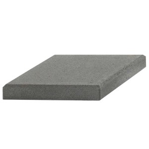 Anthrazitfarbene Pfeilerabdeckplatte für Gartenmauer, 45x45 cm, Betonglatt.