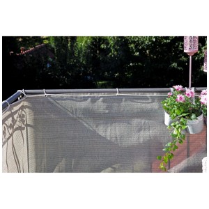 Videx Garden rouleau de pare-vue pour balcon, chiné beige-anthracite, 90x300 cm, comme écran d'intimité sur le balcon.