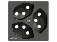 Feller Steckdosen-Frontplatte EdizioDue 3 x Typ13 1S Schwarz Feller Steckdosen-Frontplatte EdizioDue 3 x Typ13 1S Schwarz