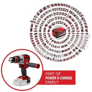 Trapano avvitatore a percussione a batteria Einhell 18 V TP-CD 18 Li-i BL Solo, parte della famiglia Power X-Change.