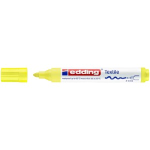 Marqueur textile Edding 4500 jaune néon, largeur de trait 2-3 mm.