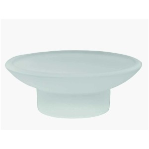 Porte-savon Diaqua en verre dépoli blanc pour salle de bain.