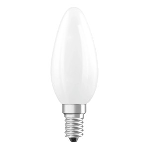 Osram E14 LED Leuchtmittel in Kerzenform, 6500K, 470 Lumen, 3,4 Watt.