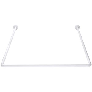 Barre de rideau de douche Diaqua Basic Universal, aluminium blanc, pour montage flexible.