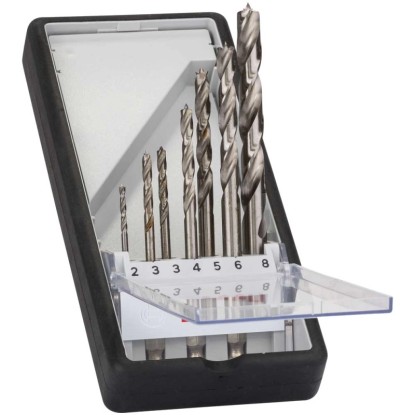 Bosch Robust Line Holzspiralbohrer-Set Sechskantschaft 2 - 8 mm / 7-tlg.