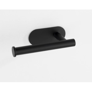 Wenko Turbo-Loc Orea porta carta igienica, acciaio inox, nero opaco, per montaggio a parete senza forare.