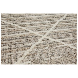 Tapis Luxor Living Crosby, gris-brun, 80x150 cm, tapis à poils courts avec motif géométrique.