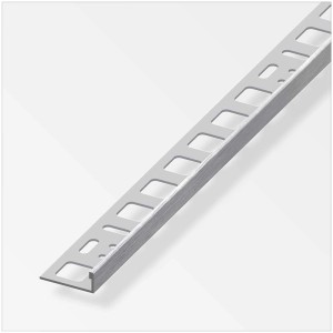 Gebürstetes Edelstahl Winkel-Profil, 0,8x2,1x100cm, für Fliesenkanten.