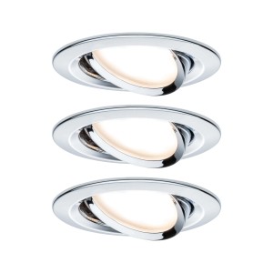LED-Einbauleuchten Set Nova Coin, schwenkbar, 3er-Set, Chrom.