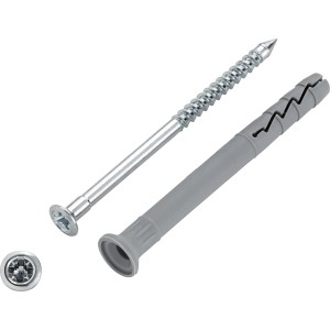Cheville à clou LUX 8x80 mm, lot de 50 : Cheville en plastique avec clou pour fixation sécurisée.