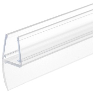 Transparente Sanicomfort Türspalt-Mitteldichtung mit langer Lippe für Duschabtrennungen, 2 m lang.