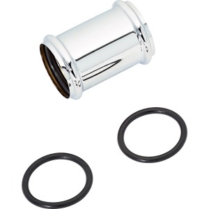 Doppia maniglia cromata 60 mm con due O-ring per collegare tubi sifone.